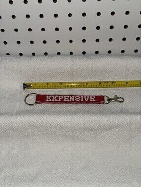 🩷 Lanyard Keychain Ring & Lobster Claw - Embroidered  Strap -  Expensive Red